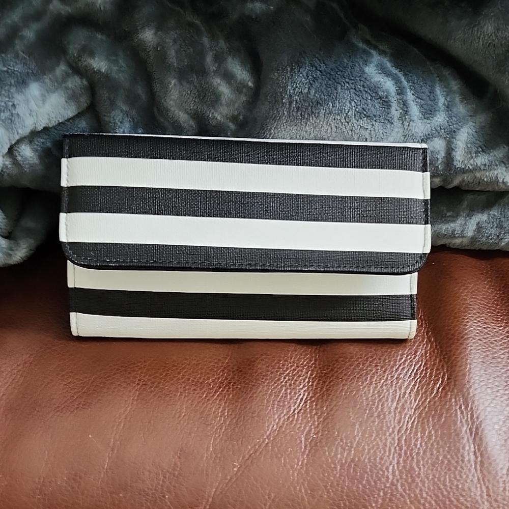 KUT Black and White Striped Wallet